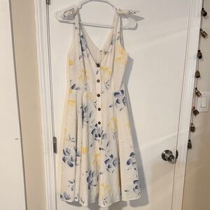 Hutch Floral Midi Dress in Cream and Blue